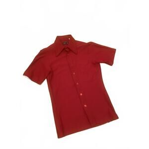Vintage Towncraft Red Tapered No Iron Button-Up Shirt